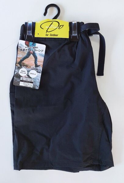 BODY WILD ハーフパンツ ブラック 前とじ Lサイズ 2WAY ストレッチ UVカット 【新品】
