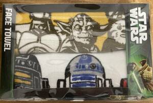 【新品・未使用】スターウォーズのフェイスタオルC-3PO・R2-D2・ヨーダ・ウィッキー合計 2枚セット　ディズニー