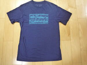 PATAGONIA（パタゴニア）PATALOHA（パタロハ）HALEIWA☆プリント入り・半袖シャツ☆38849 SP20（2020年）☆紺色☆XS