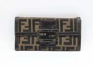 フェンディ 長財布 ズッカ柄 キャンバス×レザー FENDI z24-1682 中古品 z_b