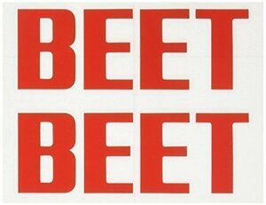 BEET(ビート) ステッカー BEETステッカー 小 123mmX41mm 赤 2枚組 抜き文字 0701-BS2-06