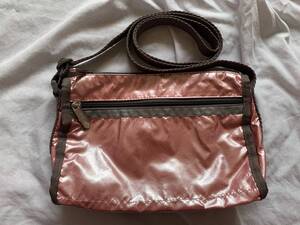 LeSportsac レスポートサック 桃色 エナメル ナイロンショルダーバッグ 長期保管品 送料無料 未使用品