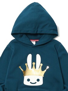 限定品 CUNE キューン 『GREATEST HITS 2019 PULL PARKA』 パーカー ブルーベリー 王冠 黄金色 前後プリント ピロ2付 M※未使用品/タグ付