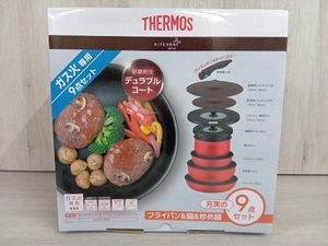 【美品】THERMOS サーモス KSC-9A 取っ手の取れるフライパン9点セット ガス火専用 鍋 炒め鍋 デュラブルコート