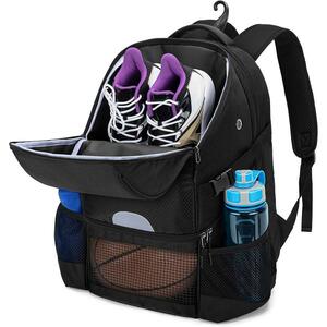 (B) баскетбол сумка баскетбол рюкзак большая вместимость Junior ребенок мяч 7 номер обувь место хранения повседневный рюкзак черный 
