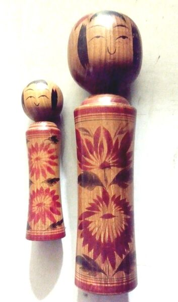 2セット 鳴子 こけし 高橋輝行 輝行こけし 工芸品 木工 kokeshi Japanese doll 伝統こけし 民芸品