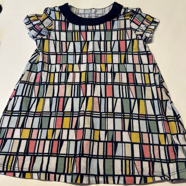 ユニクロ ベビー服 柄ワンピース 80サイズ