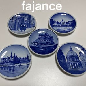 ○FAJANCE○カイ・ラング○5枚セット○直径約8cm○ROYAL Copenhagen◇