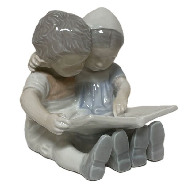 ○Reading Children○1911年○I.P.イルミンガー○古い窯印○10cm◇B&G・ROYAL Copen◇
