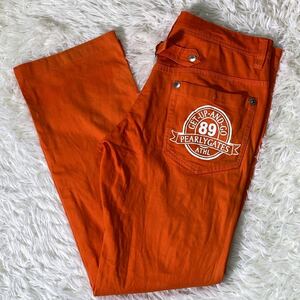  Pearly Gates PEARLY GATES Golf pants stretch pants elasticity Logo embroidery pattern orange M size 4 men's PG 89