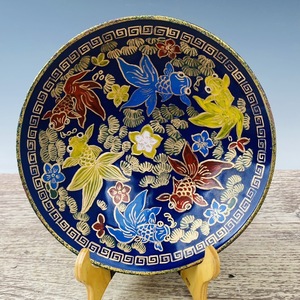 LT9066:5. origin .. human national treasure China antique porcelain [ Song . kiln .. gold .. ] handicraft glazed pottery blue flower . ceramic art genuine article old fine art old warehouse rare article 