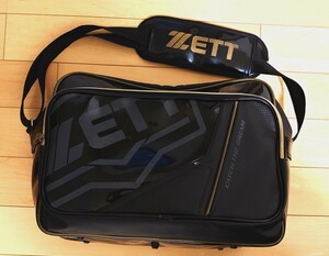 ZETT スポーツバッグ ショルダーバッグ エナメルバッグ ブラック