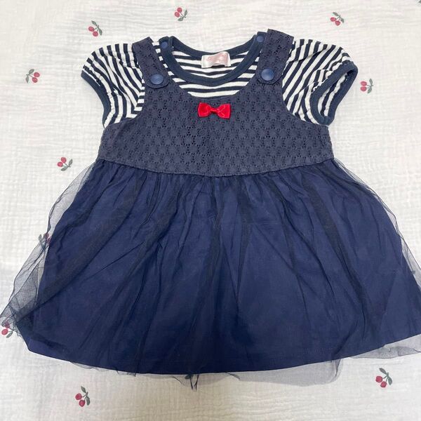 シャーリーテンプル セット 70サイズ ロンパース 女の子 半袖 ボーダー ワンピース ベビー