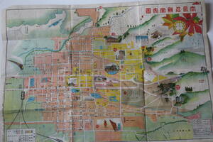  старая карта Nara город Taisho 12 год версия Nara название . путеводитель карта иллюстрации версия 