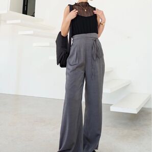 Glam Lips ウエストコード サテン WIDE-PANTS