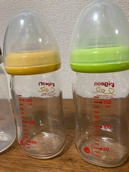 美品 ピジョン 哺乳瓶 母乳実感 ガラス製 160ml