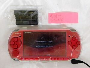 T129★PSP SONY PSP-3000 ポータブル ゲーム機 レッド系 ソニー 赤系 動作確認済み★送料590円〜