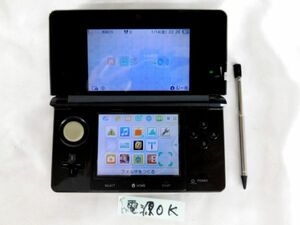 T204*NINTENDO 3DS CTR-001 black group Nintendo portable game machine body Nintendo operation verification ending * postage 590 jpy ~