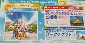 re seat prize * Tokyo Disney Land Land park ticket + poly- ne Cyan terrace * restaurant invitation! campaign! application ( post card attaching 