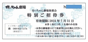 ■愛媛県坊っちゃん劇場ミュージカルチケット１枚■７月末まで■