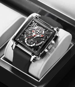 3周年セール　メンズ腕時計　ステンレスインビクタスチール素材　防水腕時計　クロノグラフ可動　オマージュ　スーツ　900pラバーベルト
