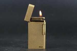 [ прекрасный товар ]CARAN d'ACHE Caran d'Ache высококлассный газовая зажигалка Gold надеты огонь подтверждено курение .[QS54]