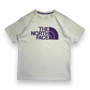 THE NORTH FACE ザノースフェイス 半袖プリントTシャツ カットソー ホワイト ワンポイントロゴ 両面プリント L アウトドア