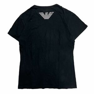 【人気】 EMPORIO ARMANI エンポリオアルマーニ 半袖Tシャツ カットソー カジュアル ブラック L