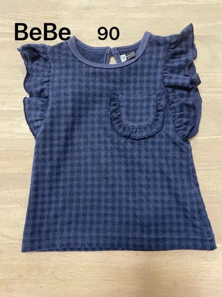 BeBe カットソー 90 女の子 ノースリーブ トップス フレンチ袖 女の子 キッズ