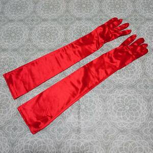  gloves * long glove * approximately 53cm* red * lustre * wedding * formal /1056