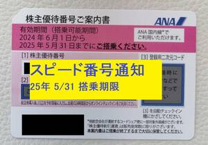 (即連絡)全日空 ANA 株主優待券 1枚　有効期限は2025年5月31日搭乗まで