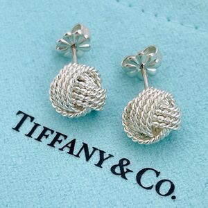 超美品☆TIFFANY&Co. ティファニー サマセット ツイストノット メッシュ ボール ピアス スターリング シルバー 両耳