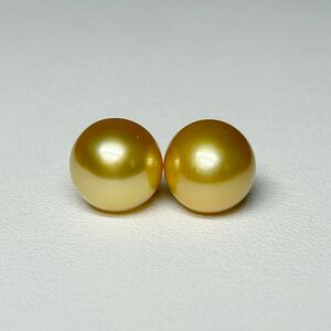[ lustre eminent! large grain 10.4mm ]K18 natural Gold pearl .. gloss eminent direct connection earrings south . White Butterfly pearl 3.5 gram pearl jewelry jewelry 