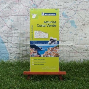 新品★壁飾りインテリアにも！★【輸入地図】Asturias／アストゥリアス州　Costa Verde　-Michelin-