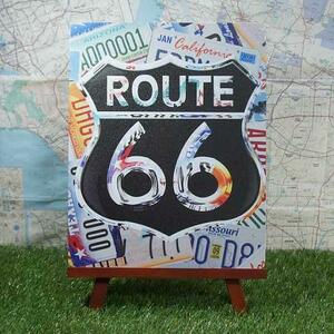 新品★インテリア雑貨★【ブリキ看板】ROUTE66／ルート66　License Plate