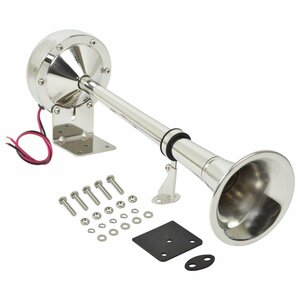 [ domestic sending ] trumpet type marine horn 12V made of stainless steel boat marine siren . signal sound . pipe boat horn 