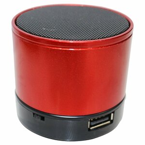 ワイヤレス Bluetooth オーディオ スピーカー レッド 赤 小型 コンパクト 卓上スピーカー MP3プレーヤー スマホ サウンド再生
