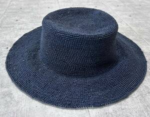 新品 Ecua-Andino カンカン帽 ハンドメイド エクアアンディーノ　　帽子 パナマハット HAT 天然素材 柔らかい素材 エクアドル 玉9827
