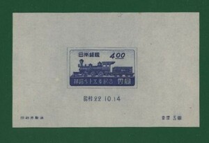 ☆コレクターの出品 『鉄道７５年記念』小型シート ＮＨ美品 20-3