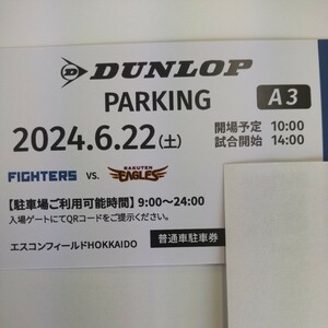 6 month 22 day ( Saturday ) Japan ham Fighter z normal car parking ticket es navy blue field DUNLOP PARKING A3 designation 