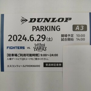 6 month 29 day ( Saturday ) Japan ham Fighter z normal car parking ticket es navy blue field DUNLOP PARKING A3 designation 