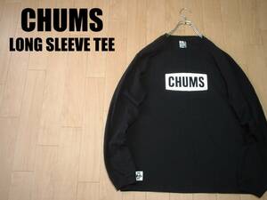 CHUMS box Logo long футболка XL чёрный черный x белый белый длинный рукав длинный рукав стандартный Chums HURRICANE UTAH вырез лодочкой уличный b- Be 