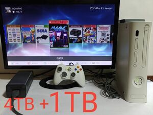 Xbox360 512MB RGH 4TB +1TB HDD 付属品付 動作OK 日本語化(Jasper v2)[N902]