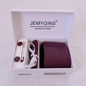 [JEMYGINS] メンズイージーケア ネクタイ ネクタイピン ハンカチ セット ビジネス向け プレゼントにも最適
