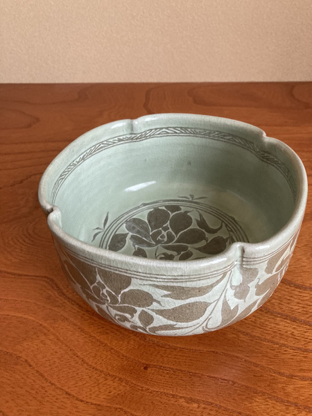 鉢 牡丹唐草角鉢 井上規 949