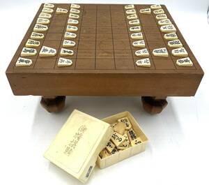 g1203SK shogi record set pair attaching shogi table board game wooden Vintage less . retro Japanese style 