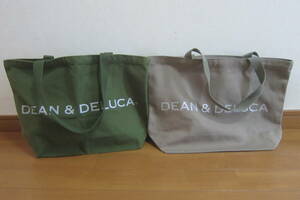 DEAN＆DELUCA ディーンアンドデルーカ バッグ2個セット かばん トートバッグ カーキ グレー系茶 O2406A