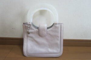銀座かねまつ かばん ハンドバッグ ウロコ型押し ピンク系 日本製 O2406A