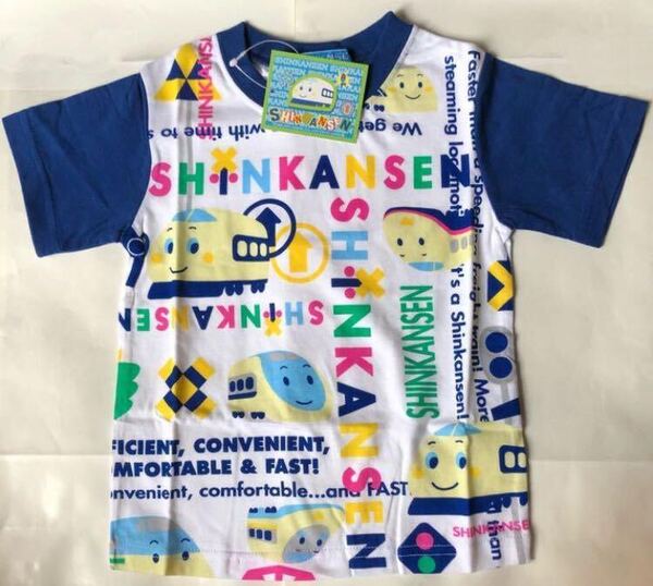 送料無料 サンリオ 120 男の子 半袖Tシャツ 綿100 大人気 新幹線 子供 キッズ 新品