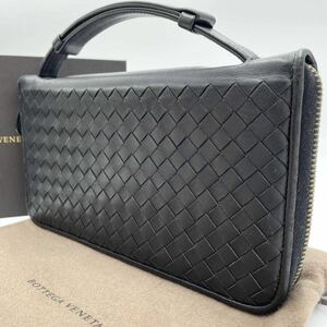 1円●極美品●BOTTEGA VENETA ボッテガ ヴェネタ 長財布 オーガナイザー トラベルケース イントレチャート レザー 本革 ブラック 黒 